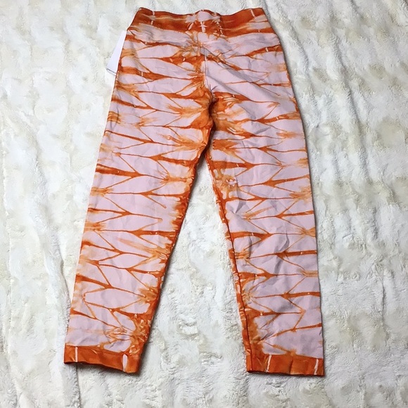 Spiritual Gangster orange Tie Dye High Rise Cropped Leggings Size XS/S - Picture 3 of 5
